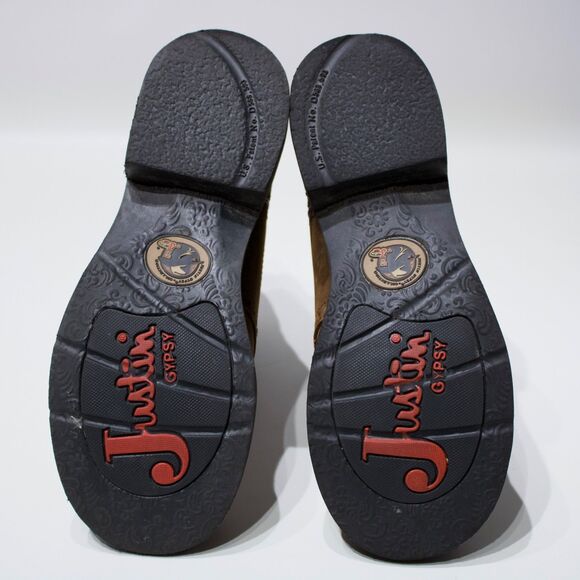 Justin Gypsy L9903 8” Brown Purple Leather Embroidered Western Boots Women's 8B - Picture 6 of 15